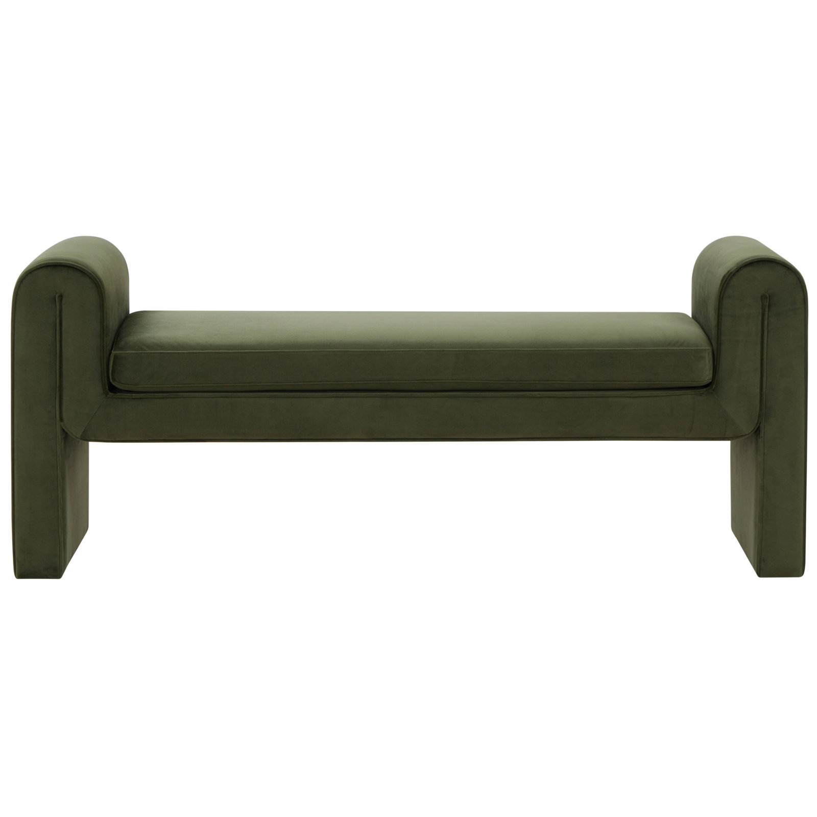 Deshai Velvet Bench, Forest Green