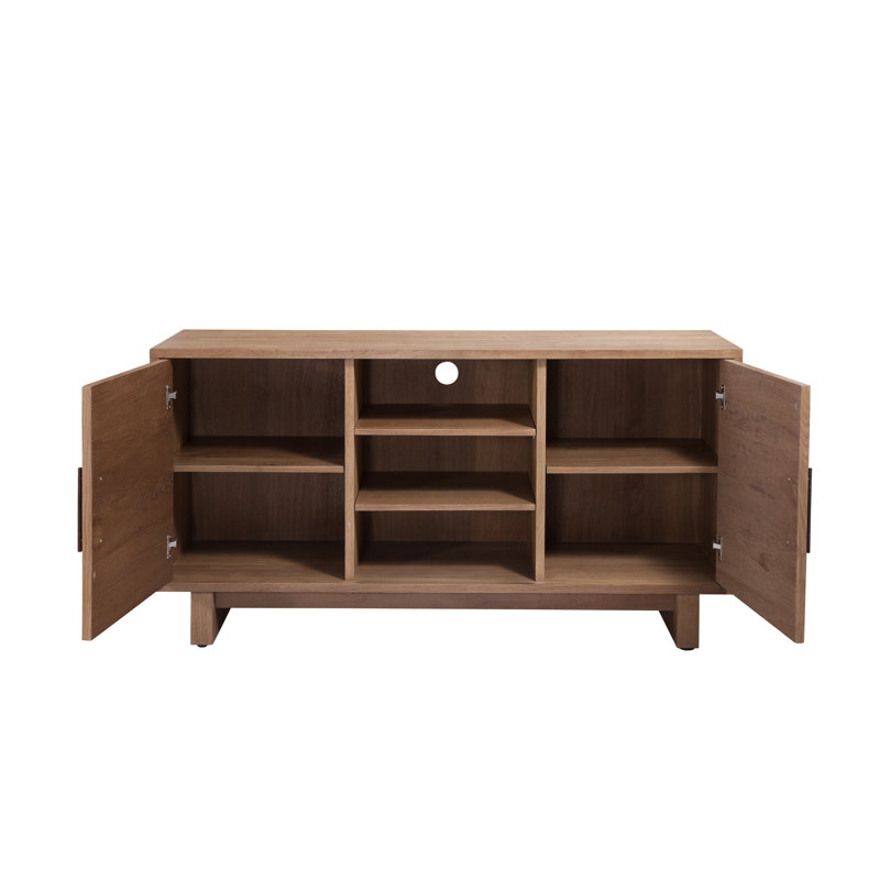 Wood Natural Oak Dining Server With Storage
