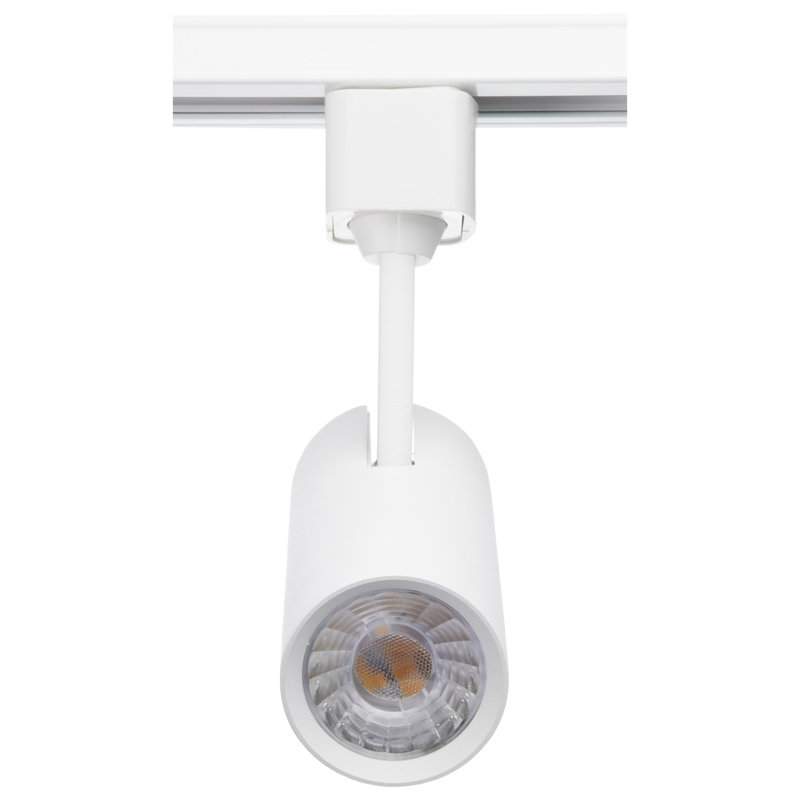 10 Watt LED Commercial Track Head Cylinder 36 Degree Beam Angle H-Style, White, 36°