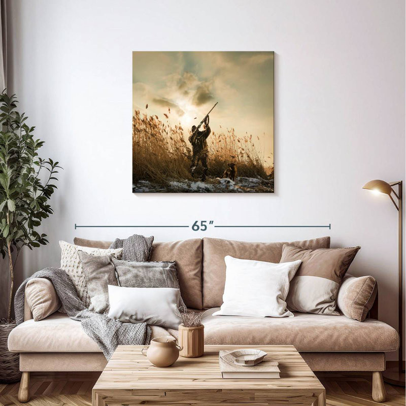Duck Hunter And Dog, 36" H x 36" W