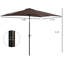 Parasol solaire d'extérieur avec inclinaison et manivelle