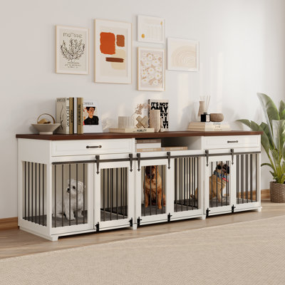 Gelatt Wood Pet Furniture Style Crate with 3 Doors