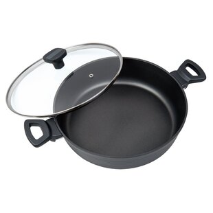 Chefmate Cookware - Large Deep Saute Pan 2 Handles - Non Stick
