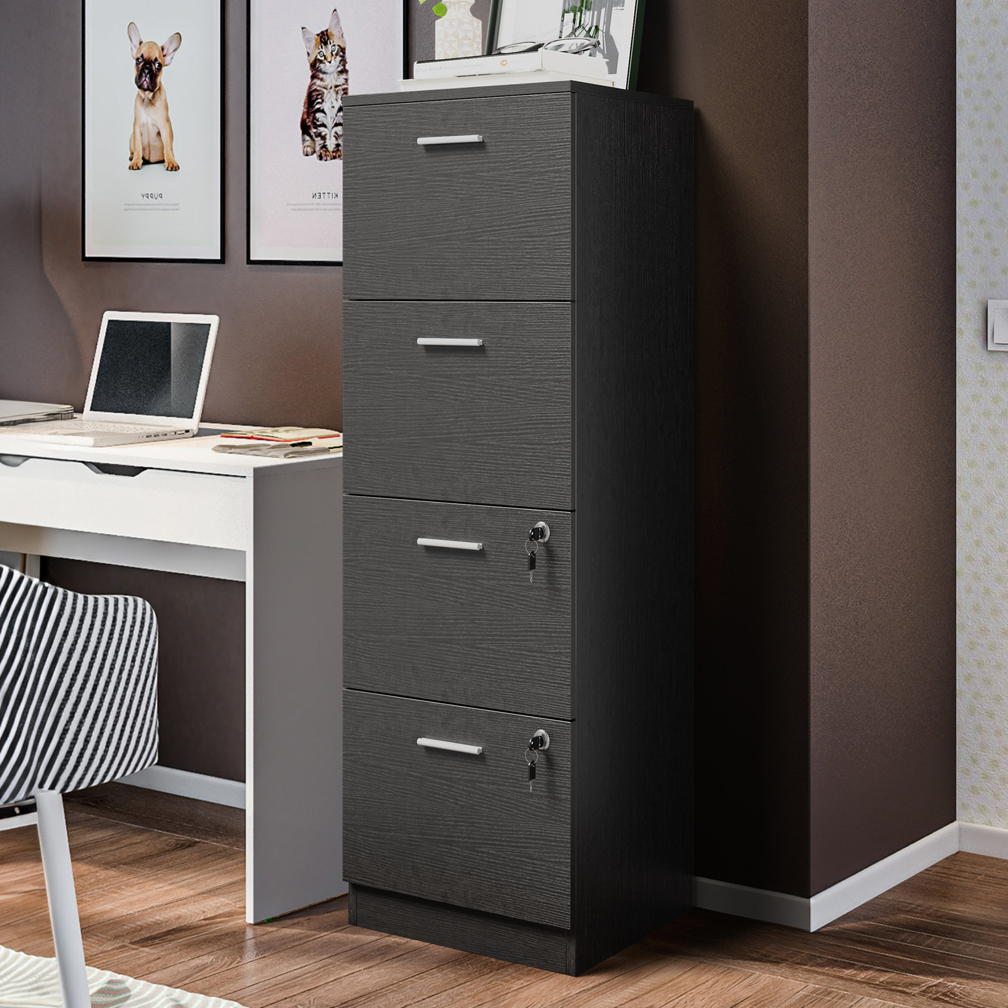 Grey filing deals cabinet wood