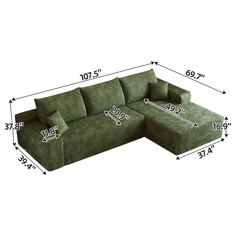 Cloud Sectional Sofa, Green