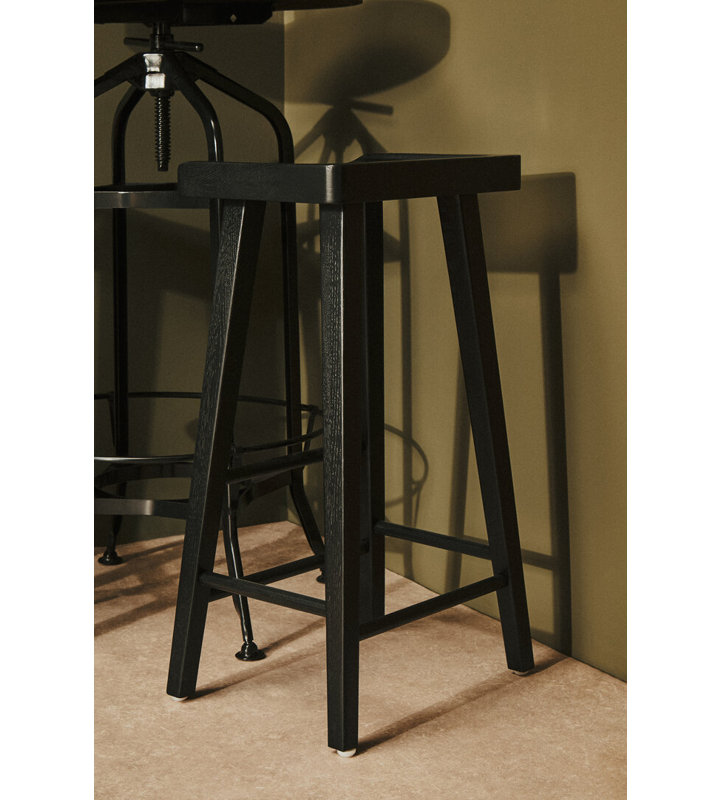 Counter Stool with Solid Wood Frame