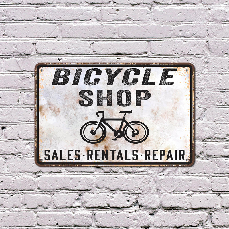 Bicyclette (lot de 2) enseigne en aluminium de fantaisie 7 po x 10 po