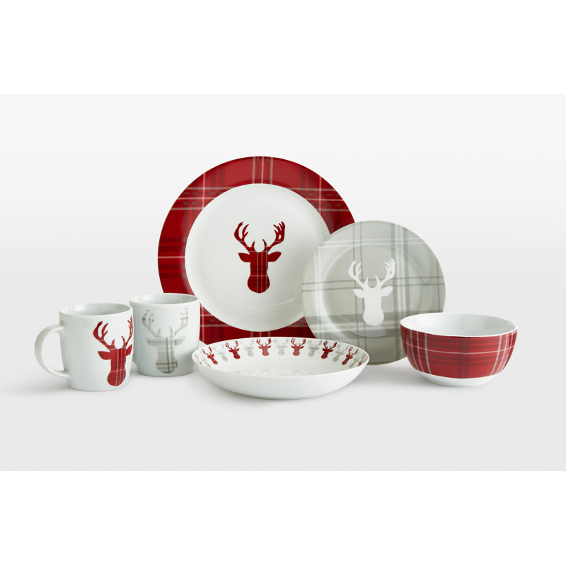 Waterside 30pc Highland Stag Porcelain Dinner Set