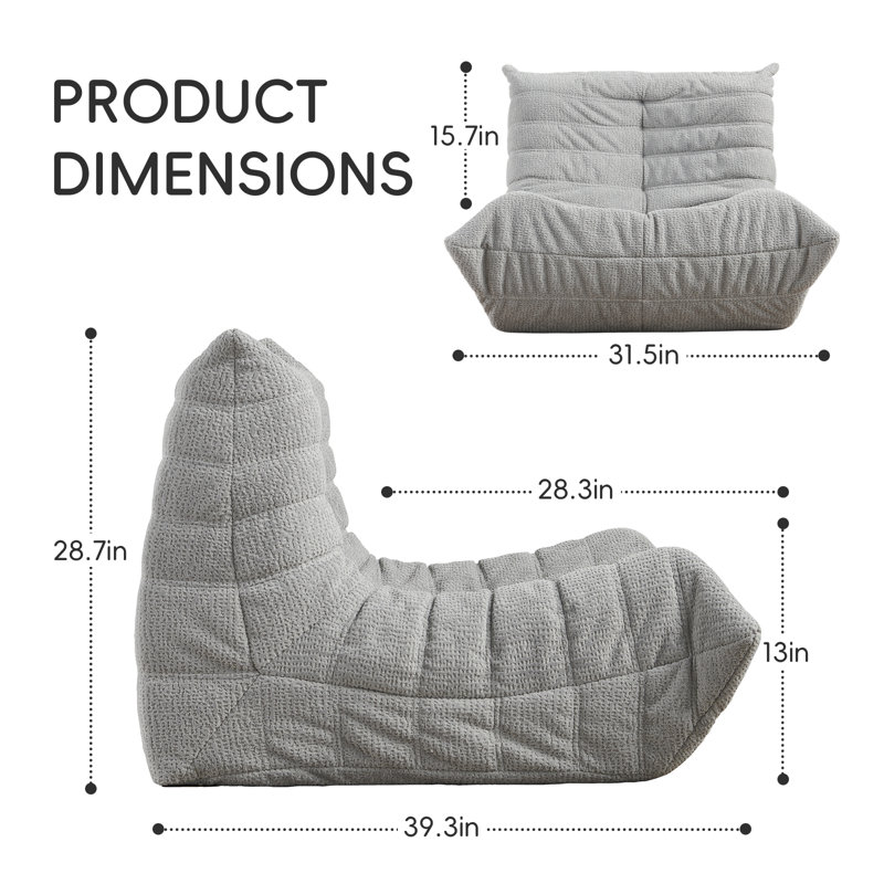 Bean Bag Chair, Grey