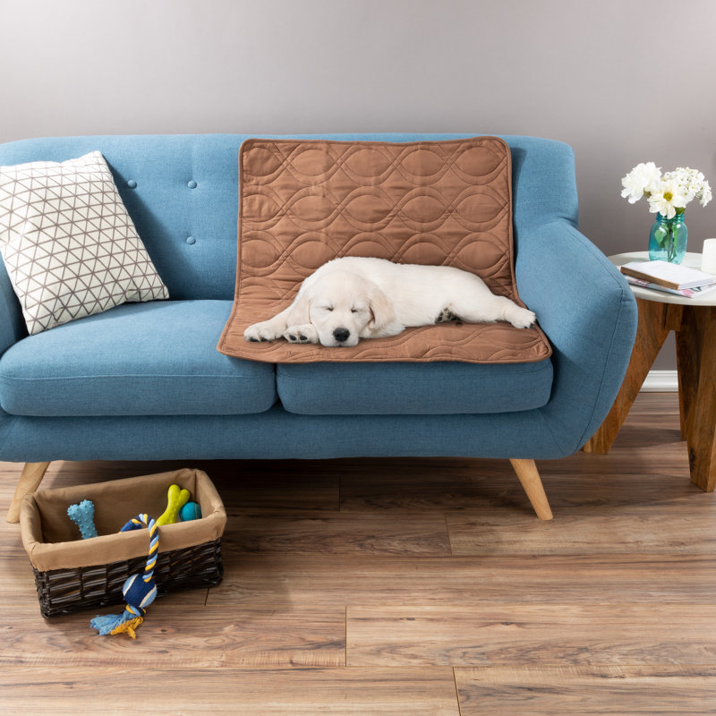Brown Quilted Waterproof Pet Furniture Protector Pad