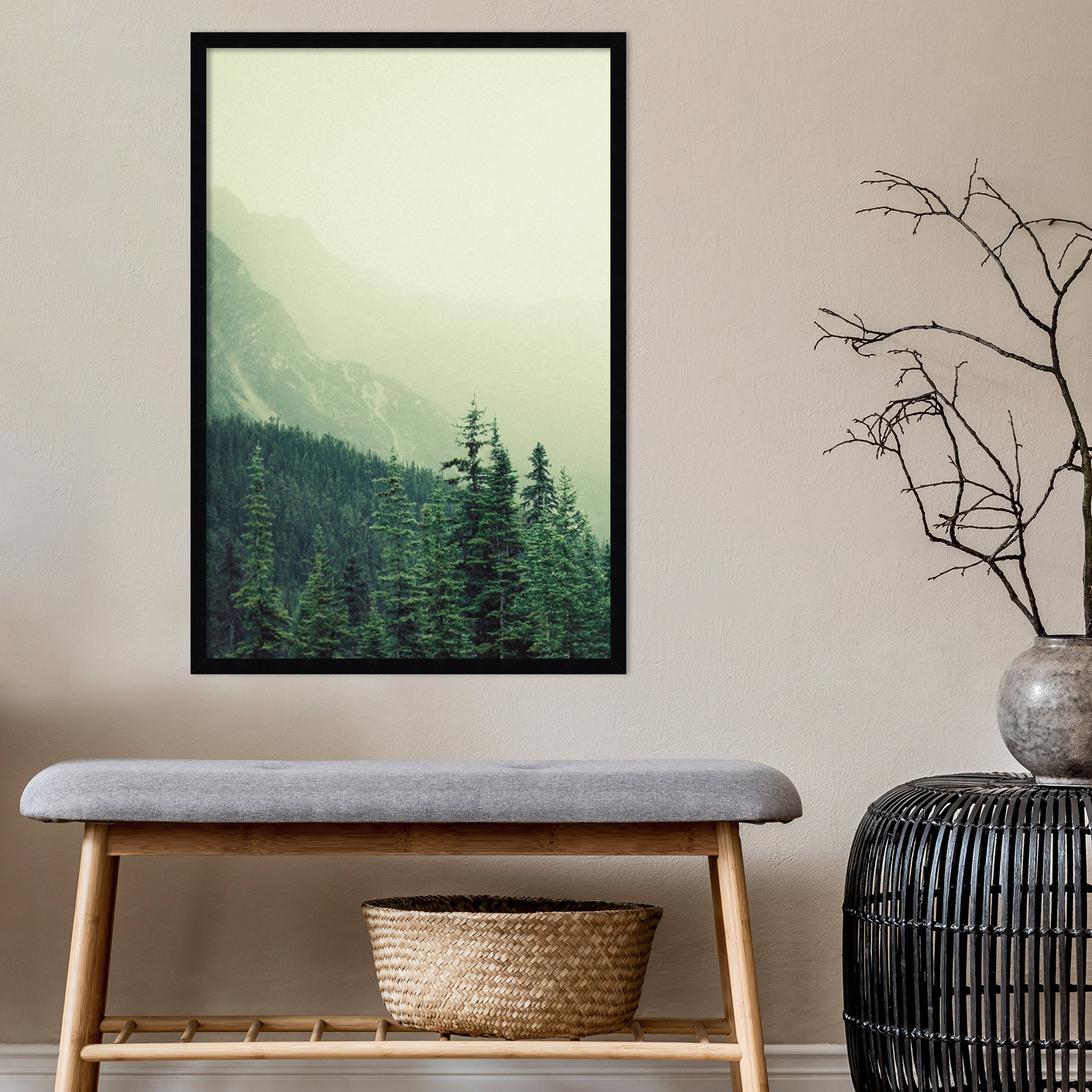 Rocky Mountain Trees 7 Photo Print, Black, 33" H x 23" W x 1" D
