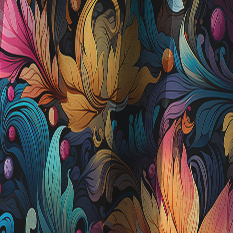 Motif cachemire céleste II - motif floral - rideau occultant - 1 panneau, L 52 po x L 63 po