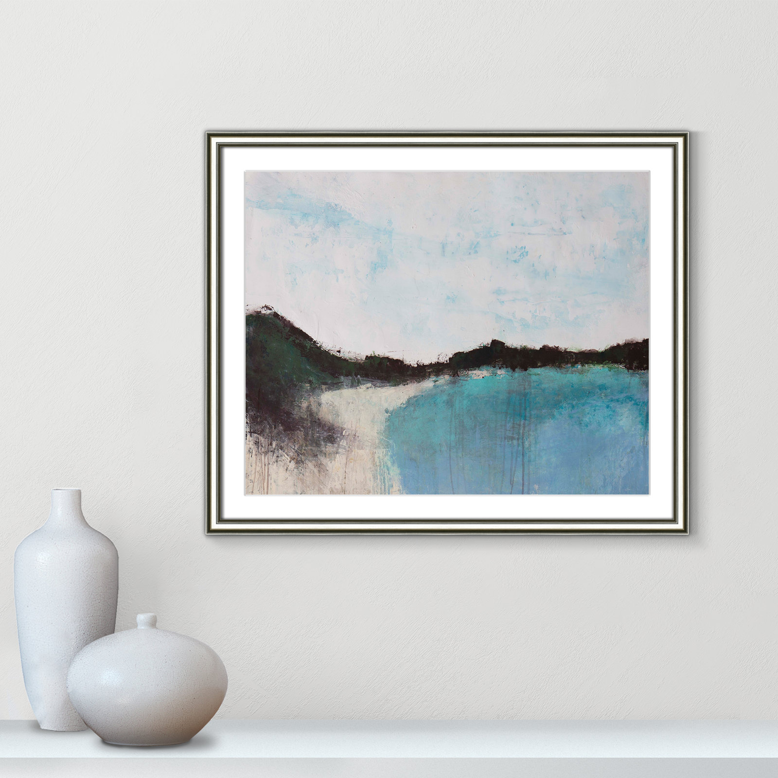 Mountainside Lakeview III Print, 22.75" H x 26.75" W x 0.75" D, Silver Framed
