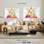 Ensemble de 3 pièces abstraites à motif géométrique triangulaire sur toile par Jonathan A.-93062549