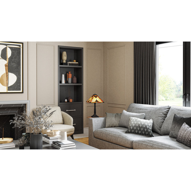 Aiden 2-Light Matte Black Table Lamp