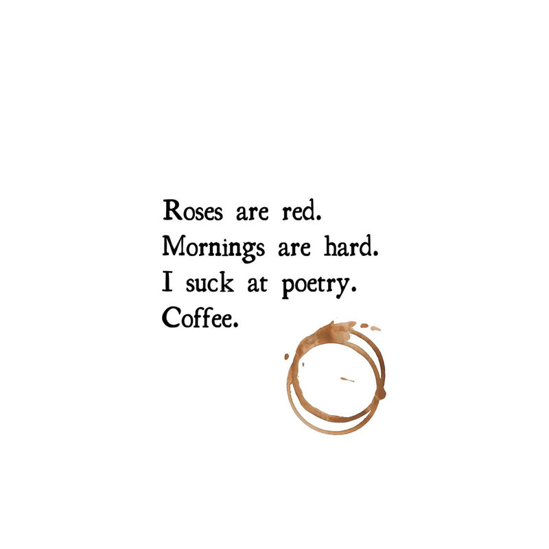Roses Are Red Coffee Poem With Coffee Stain by Design Harvest - Wrapped Canvas Print, 20.32 cm H x 30.48 cm W