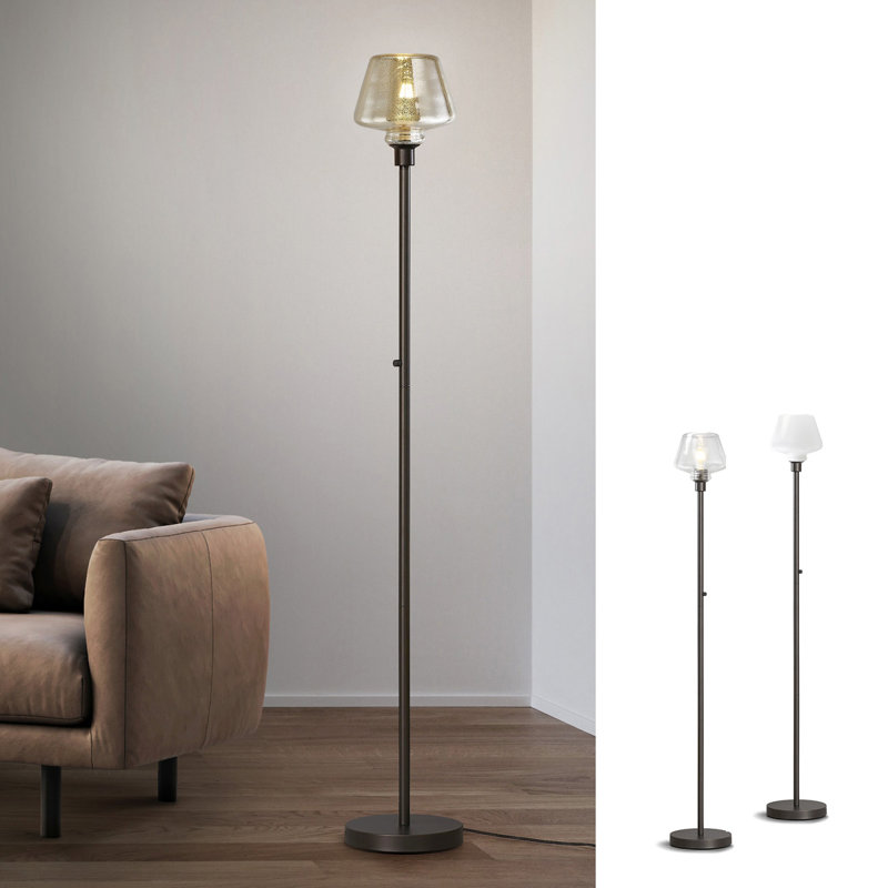 Ericdaniel 71'' Torchiere Floor Lamp, Clear, Black