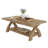Solid Wood Coffee Table With Storage Shelf, Rustic Rectangular Center Table-1410245374