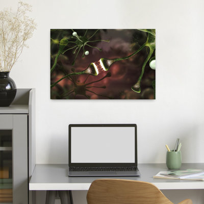Microscopic Image Of Brain Neurons Abstract Contemporary Art