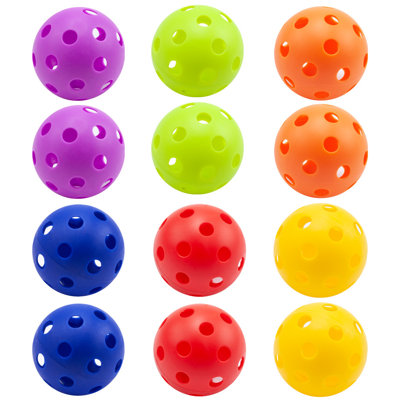 GSE 12-Pack Plastic Practice Baseballs, Training Baseballs/Softballs for Pitching, Batting, Throwing, and Catching