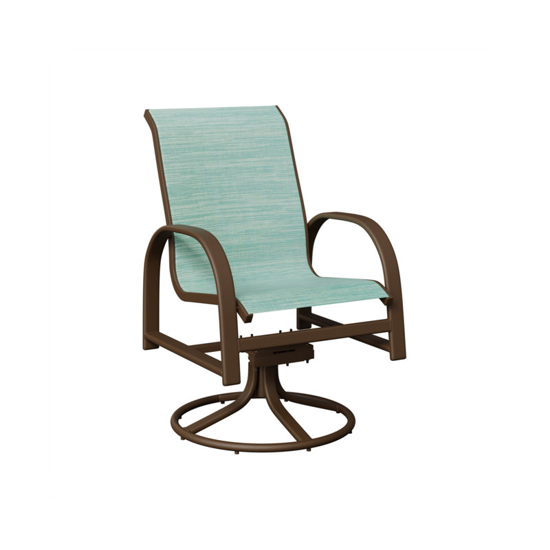 Chaise berçante berçante en aluminium Mesquite de Berlin Berlin, Paysage marin, Veine d'aluminium et de bois mesquite