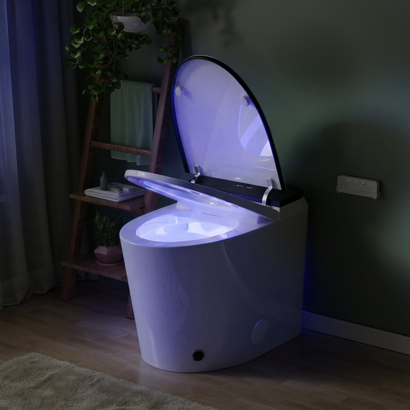 18" Tall Smart Toilet with Bidet Built In, Elongated Tankless Toilet, with Auto Open/Close Seat, Auto Flush, Heated Seat, Foot Sensor