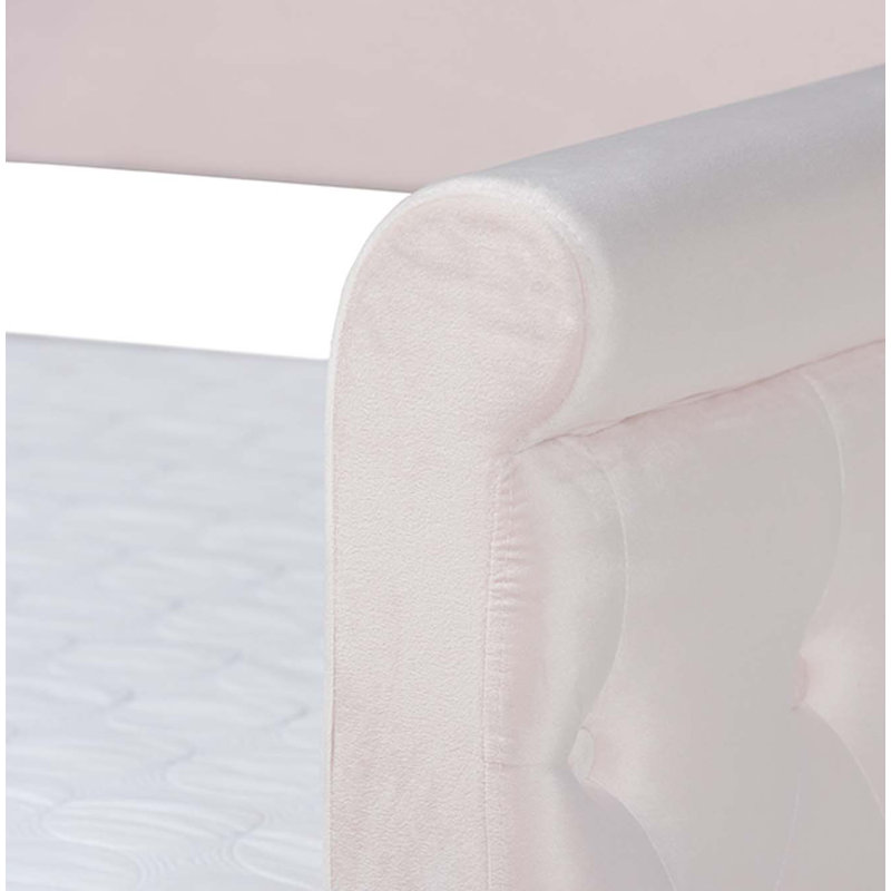 Samitha Upholstered Daybed, Queen, Light Pink Velvet