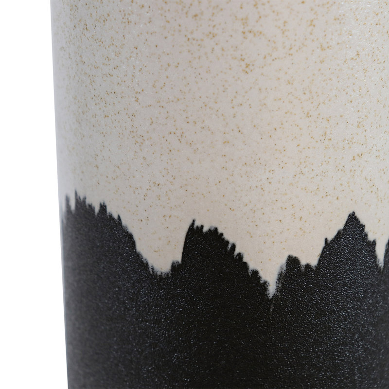 Bevel Handmade Ceramic Table Vase for Living Room Decoration, White and Black Vase Home Decor, 45cm H x 19.2cm W x 19.2cm D