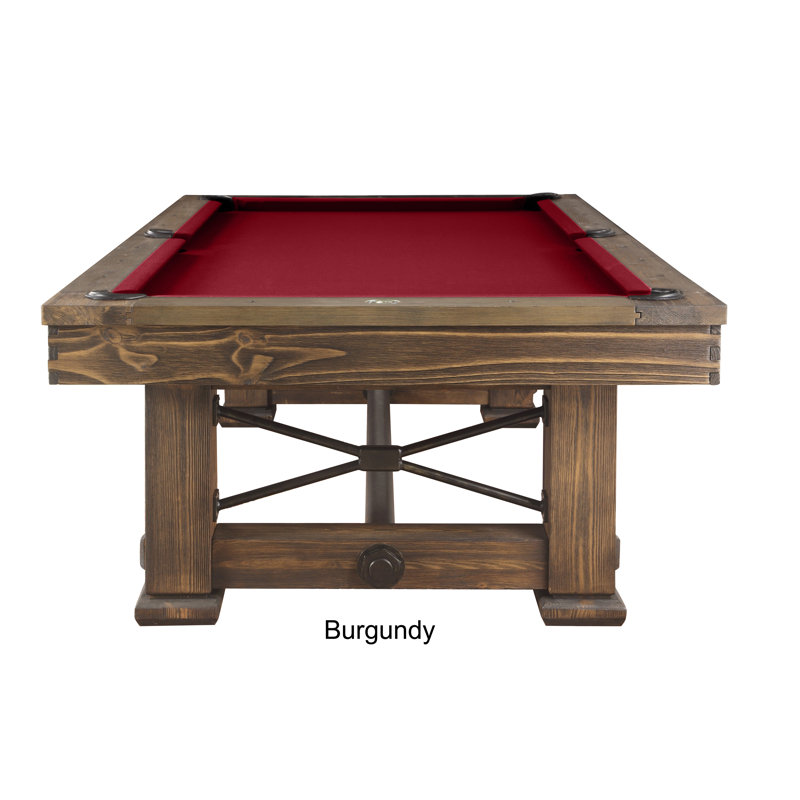 Rio Grande Slate Pool Table with Professional Installation Included, 8' 5", Wine, Weathered Bark