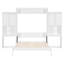 Grand lit escamotable avec bureau, coiffeuse et armoires - Grand lit mural multifonctionnel, blanc-118318870