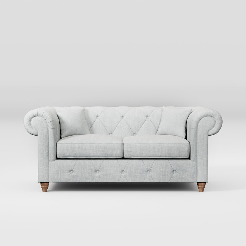 Ellrich 2 Seater Sofa, Walnut, Light Blue