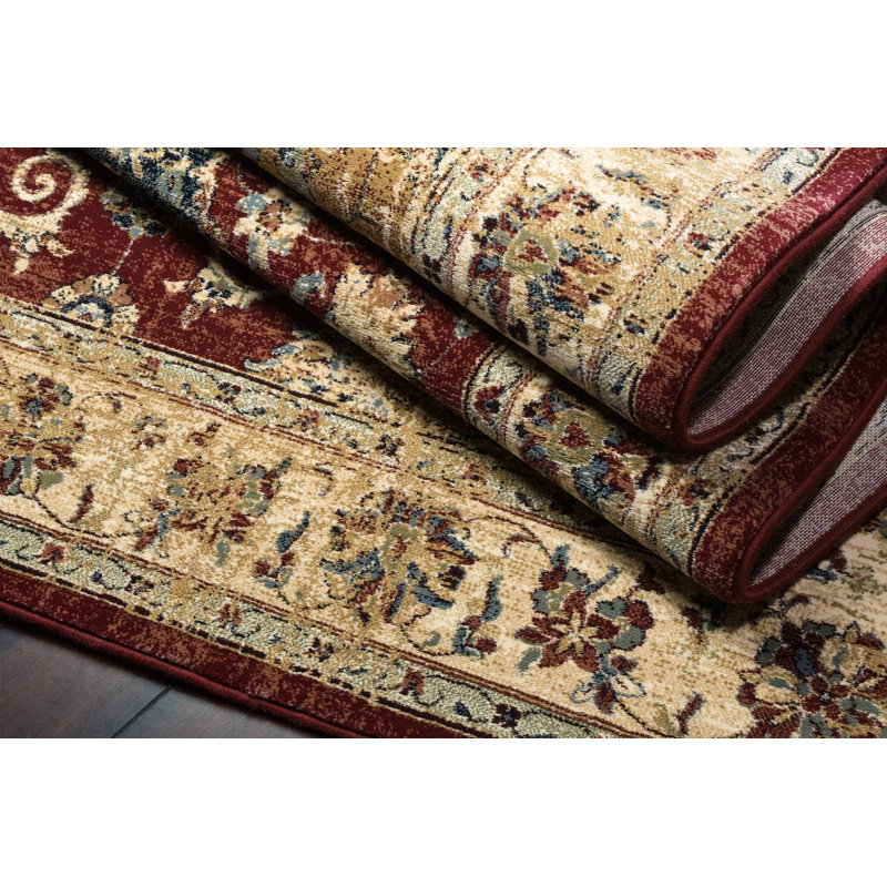 Tapis oriental rouge Attell, Rectangle 5 pi 3 po x 7 pi 7 po