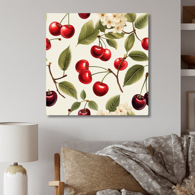 Simple, motif de fleurs de cerisier I - art mural cerise