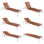 Lit de jour ergonomique inclinable pour le patio avec dossier réglable à 6 positions - Chaise longue d'extérieur pour la plage ou la cour-428859712