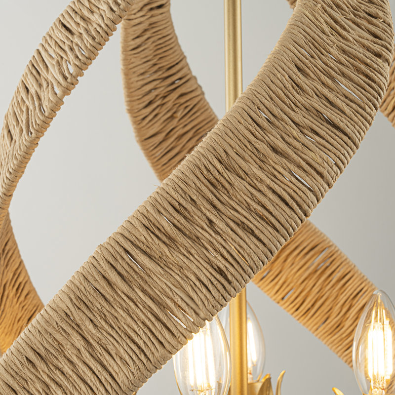 Lustre moderne en rotin 4 lumières Chirles