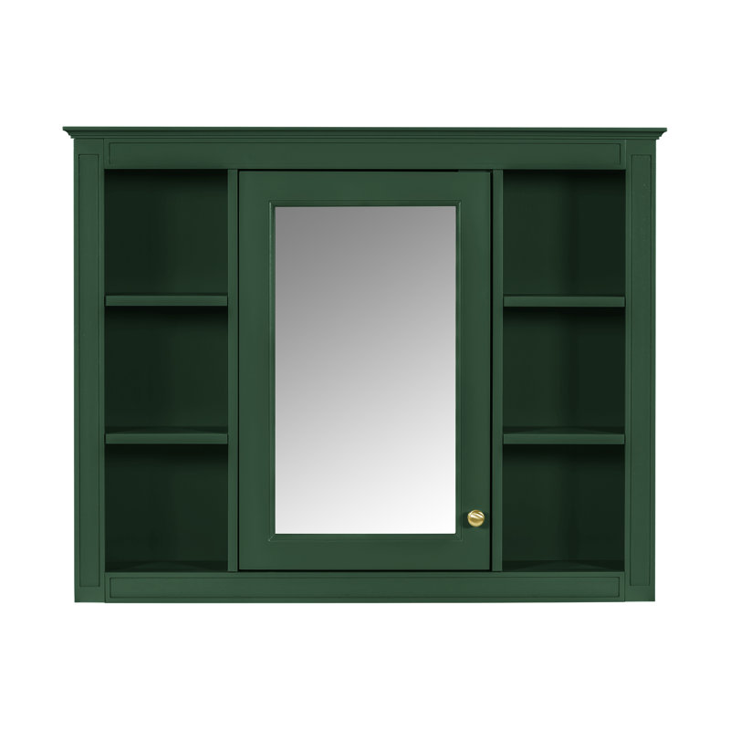 Armoire à pharmacie murale de 27 po avec miroir et 6 tablettes ouvertes, solution de rangement de salle de bain moderne (meuble-lavabo non inclus)
