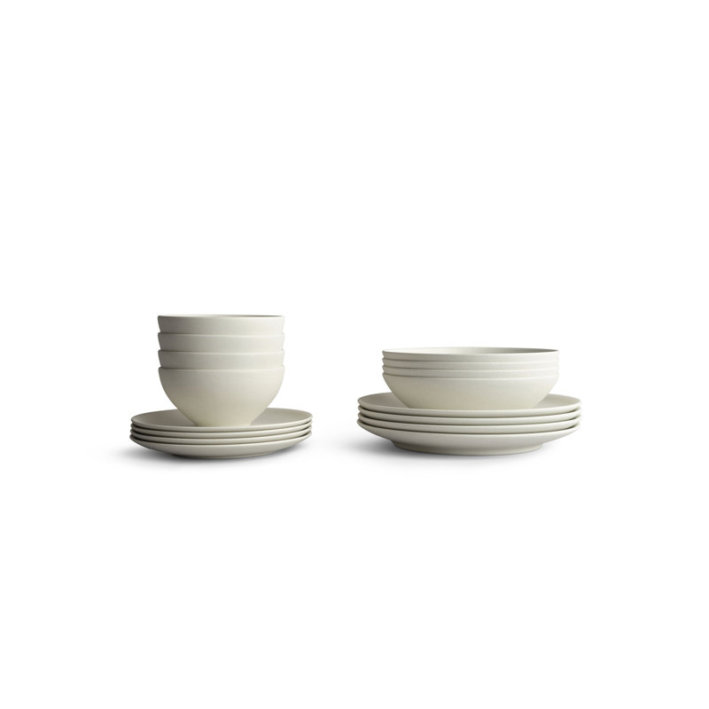 The Core 16-Piece Ceramic Dinnerware Set, Tan