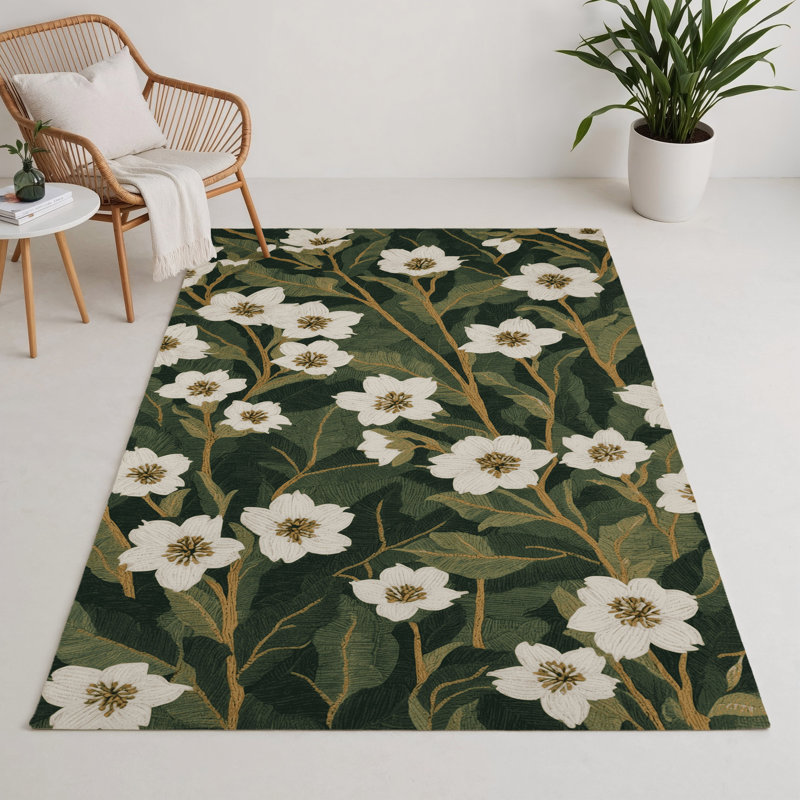 Tapis vert d'intérieur et d'extérieur Botanical, Rectangle 5 pi x 7 pi