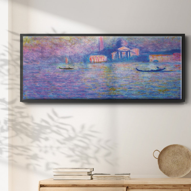 San Giorgio Maggior, 1908 02 - Reproduction sur toile flottante, H 24 po x l 60 po x P 1,5 po, Noir