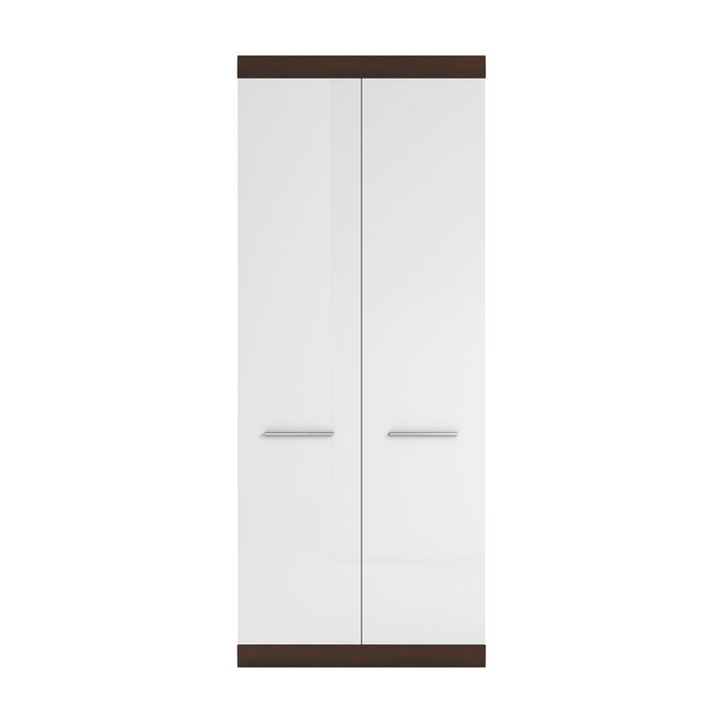 Waltia 2 Door Manufactured Wood Wardrobe, Oak/White