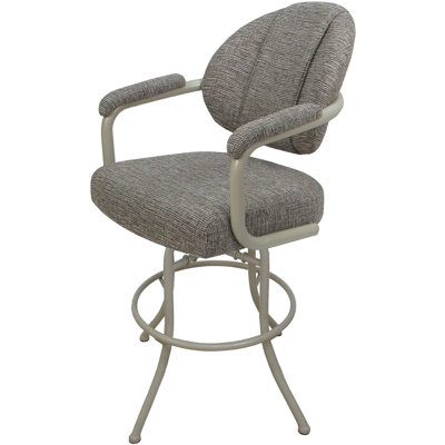 Swivel Upholstered Counter Stool with Metal Frame