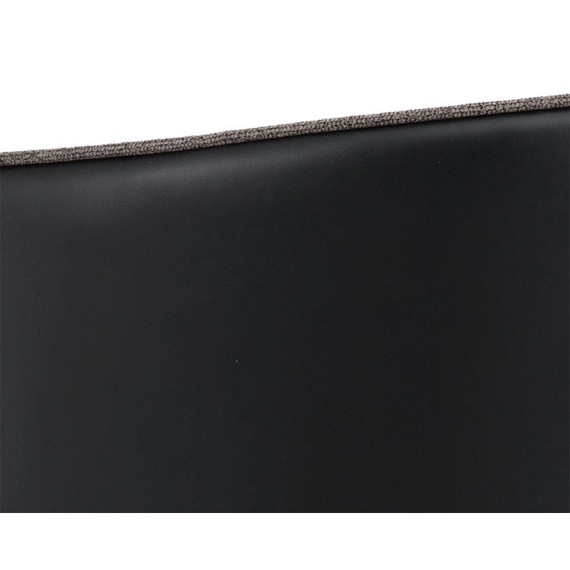 Fauteuil demi-tonneau capitonné, Similicuir noir