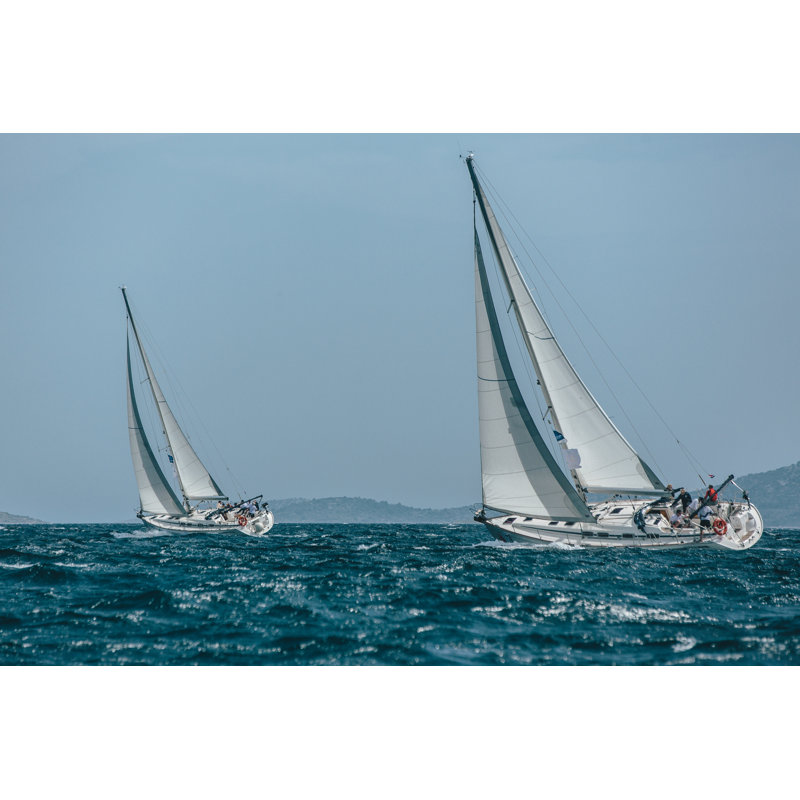 Yachts Sail Boats - Wrapped Canvas Print, 30cm H x 46cm W x 3.8cm D