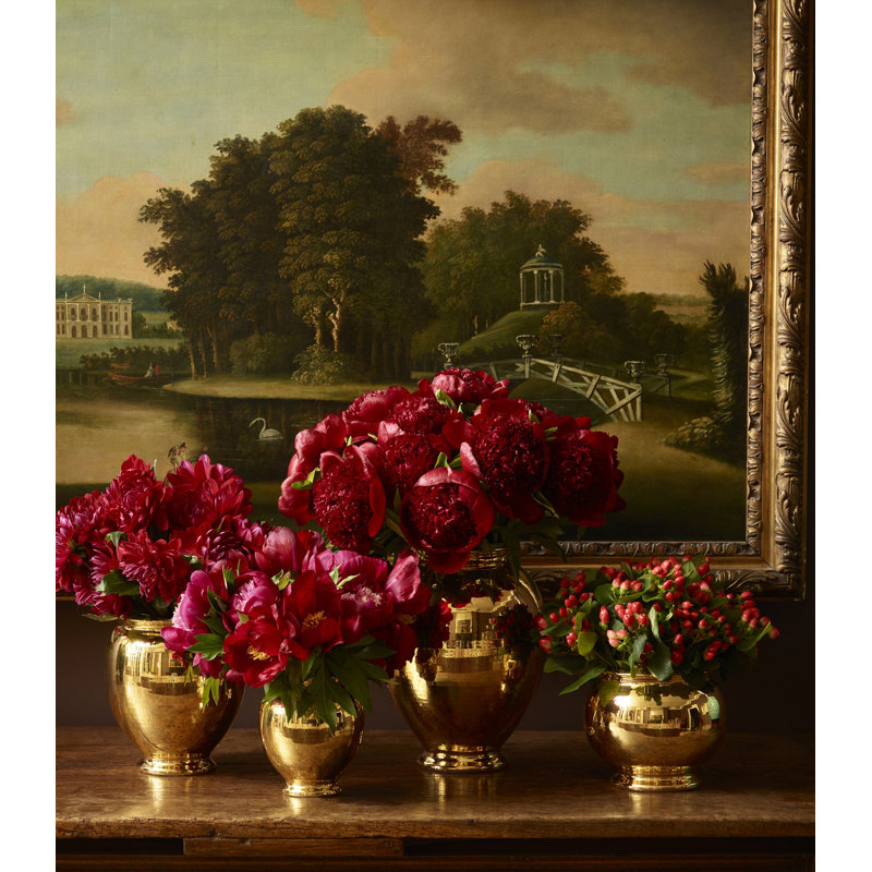 Siena Vase, Gold, 11.8" H x 9" W x 9" D