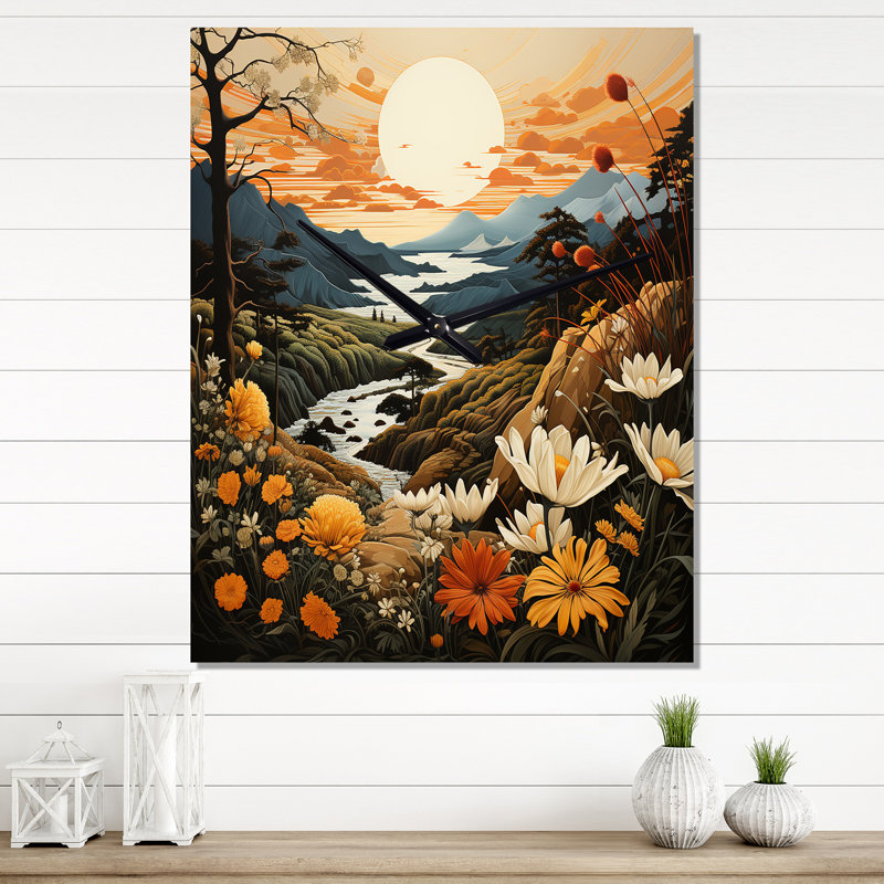 Horloge murale Jasiman - Paysages abstraits, Grand