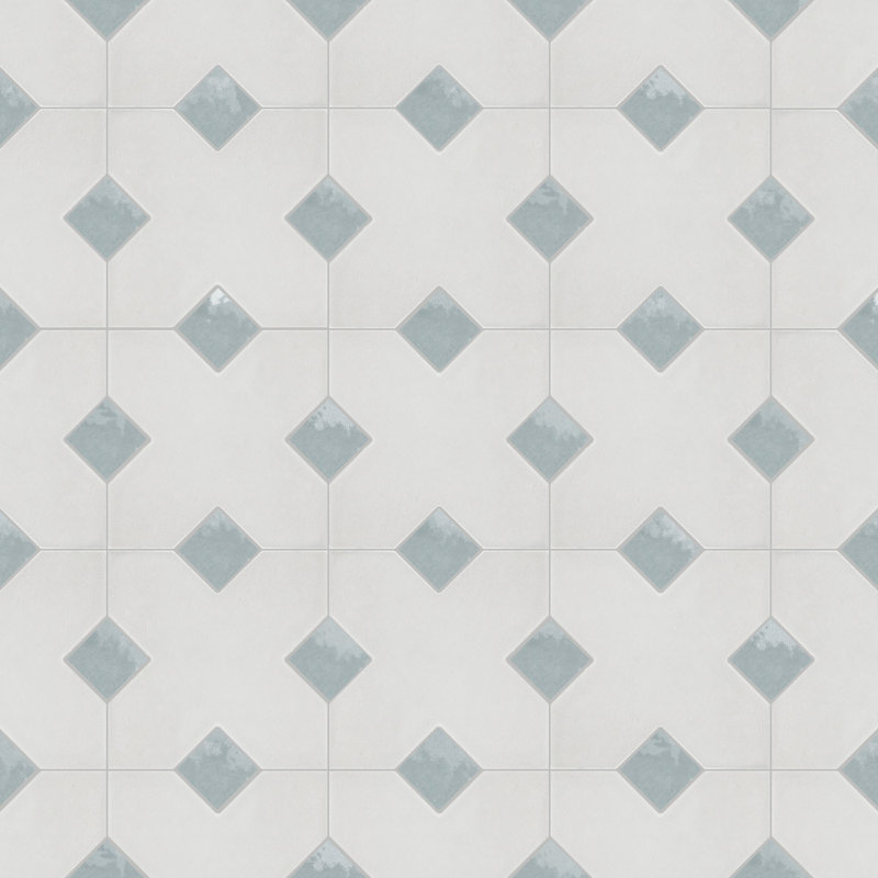 Carreau en porcelaine Cross and Dot, Fumée/ bleu clair