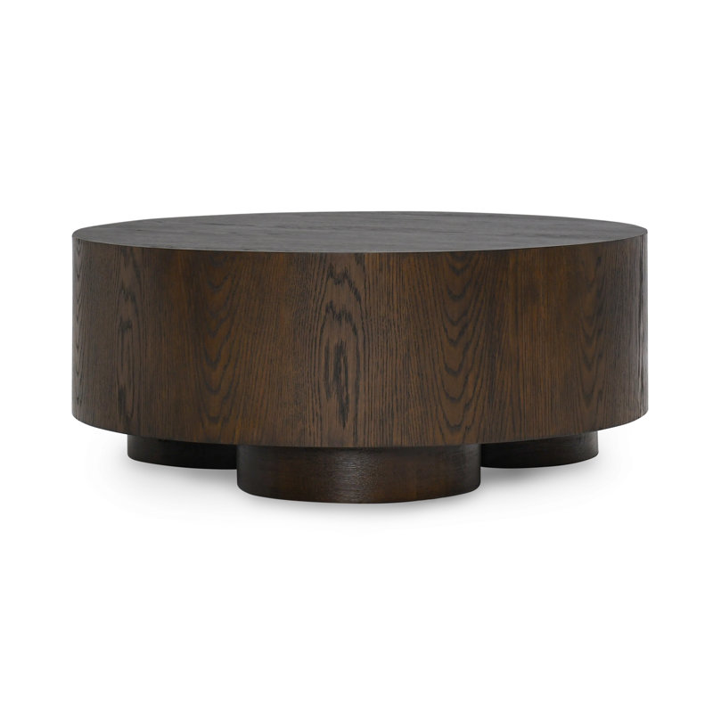Runa 42" Wood Coffee Table In Coffee Brown , Dark Brown