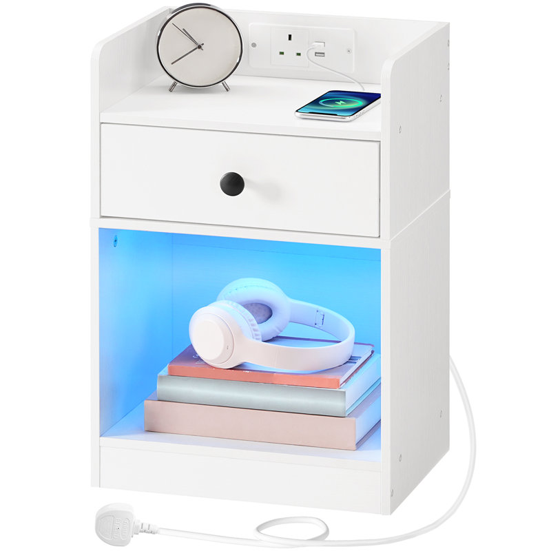 38cm W Manufactured Wood Bedside Table