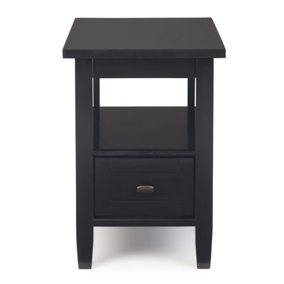 Warm Shaker Solid Wood End Table with Storage Drawer