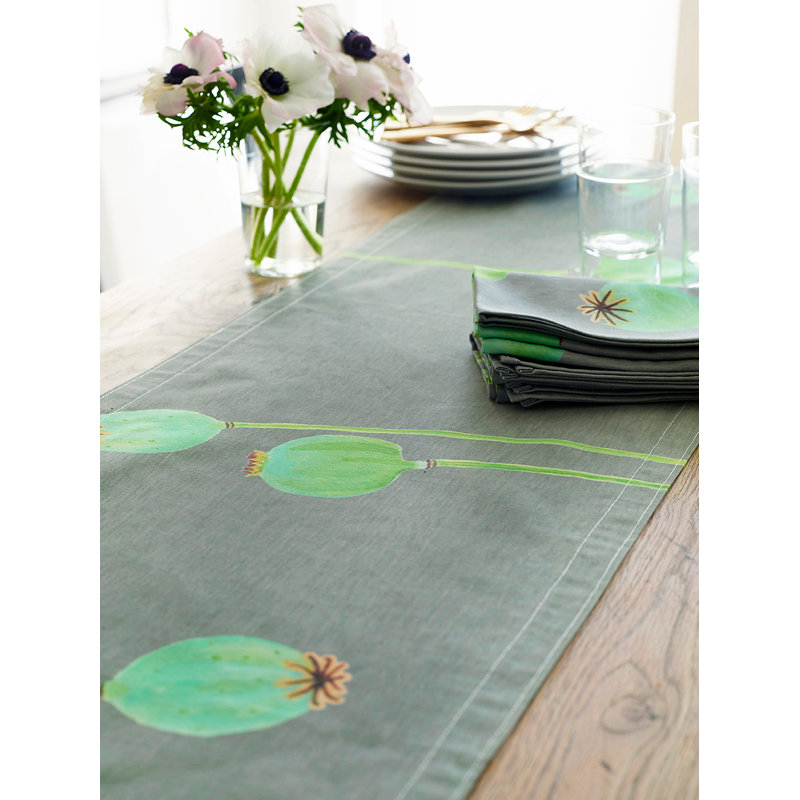 Luxe Floral Table Runnner, Gray
